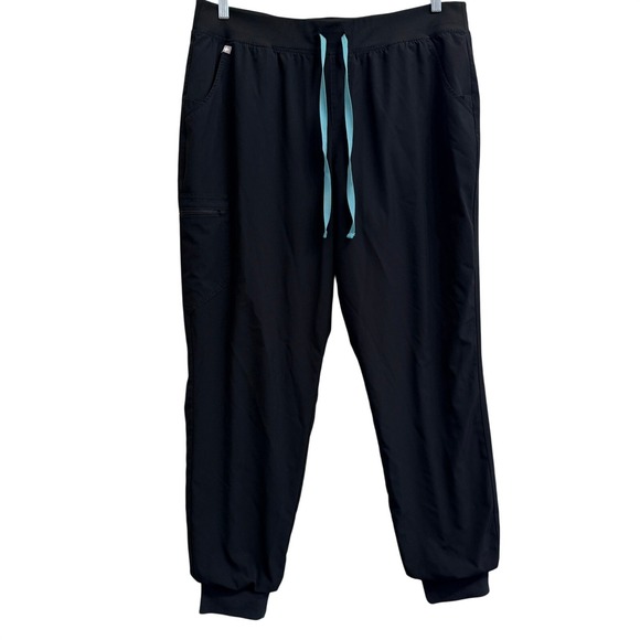 Figs Pants - FIGS Black FREEx Lined Zamora High Waisted XL Tall Jogger Scrub Pants Bottoms